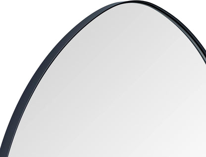 36 x 26 Matte Black Irregular Mirror with Asymmetrical Metal Frame - Stylish Accent Mirror for Bathroom Vanity, Entryway, or Living Room-2