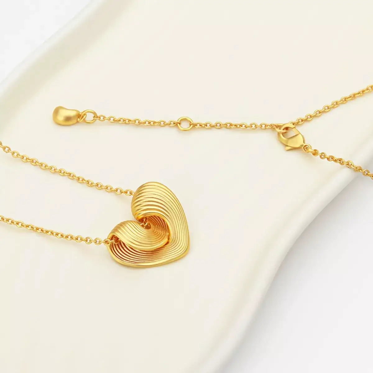 18K Gold-Plated Heart Pendant Necklace - Gold / One Size - Necklace