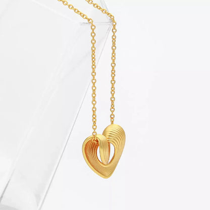 18K Gold-Plated Heart Pendant Necklace - Gold / One Size - Necklace