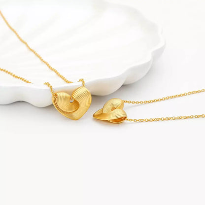 18K Gold-Plated Heart Pendant Necklace - Gold / One Size - Necklace