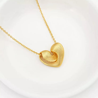 18K Gold-Plated Heart Pendant Necklace - Gold / One Size - Necklace