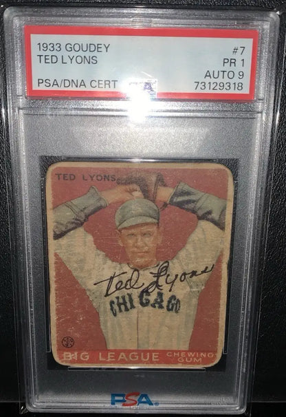1933 Goudey Signed Autographed Ted Lyons baseball card graded by PSA