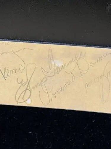 Faded handwritten signatures on 1942 Perry Como Elmo Tanner signed Kentuckiana Food Show ticket