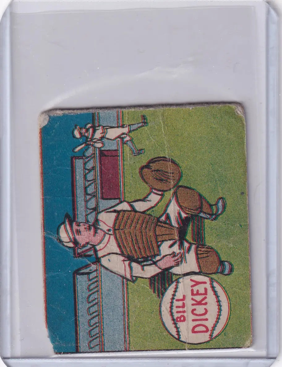 Vintage Bill Dickey baseball card from R302-01 trading cards featuring New York Yankees