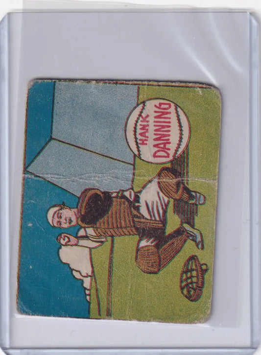 Vintage 1943 R302-01 M.P. & Co Hank Danning New York Giants baseball card