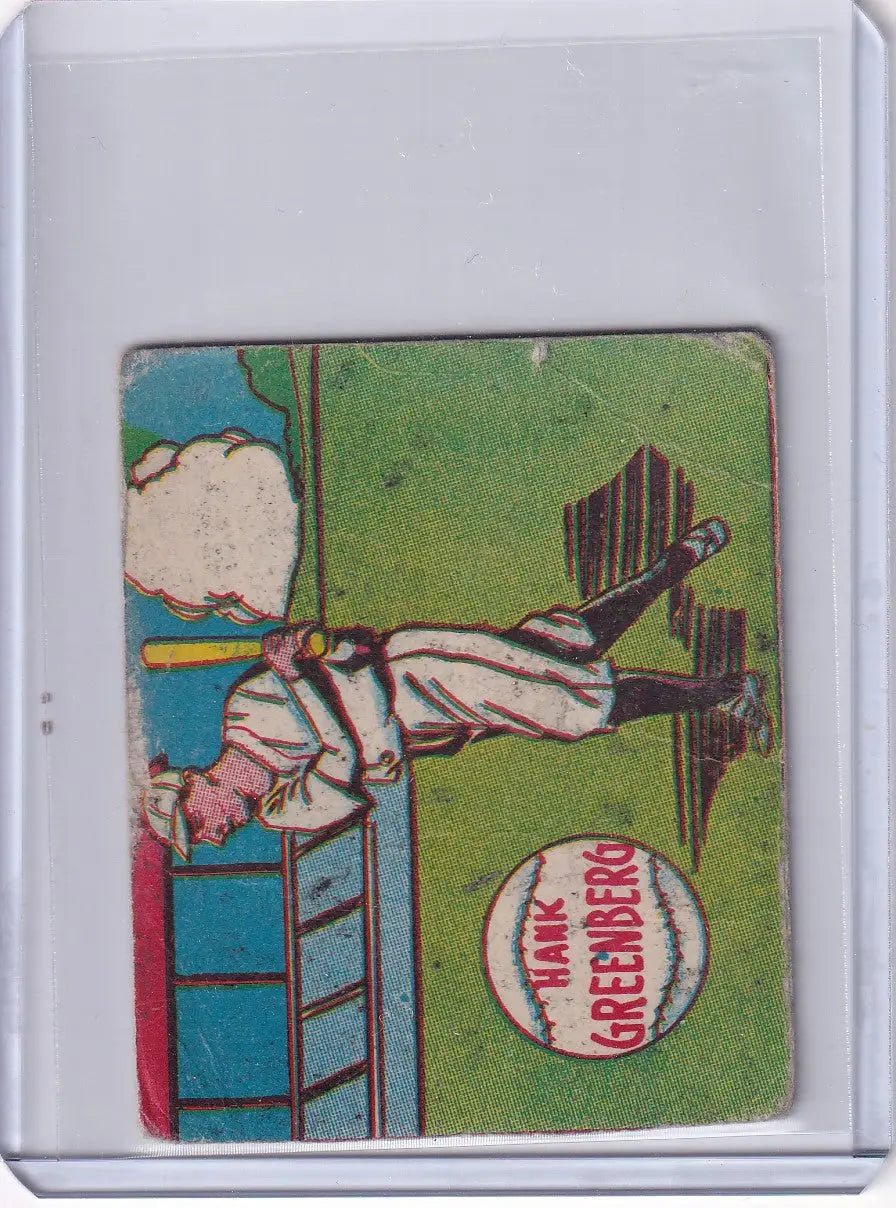 Vintage 1943 R302-01 Hank Greenberg Detroit Tigers baseball card