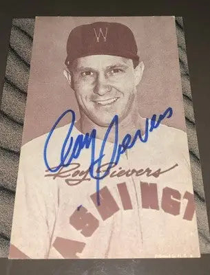 Autographed baseball card of Roy Sievers from Washington Senators 1947-66 exhibit