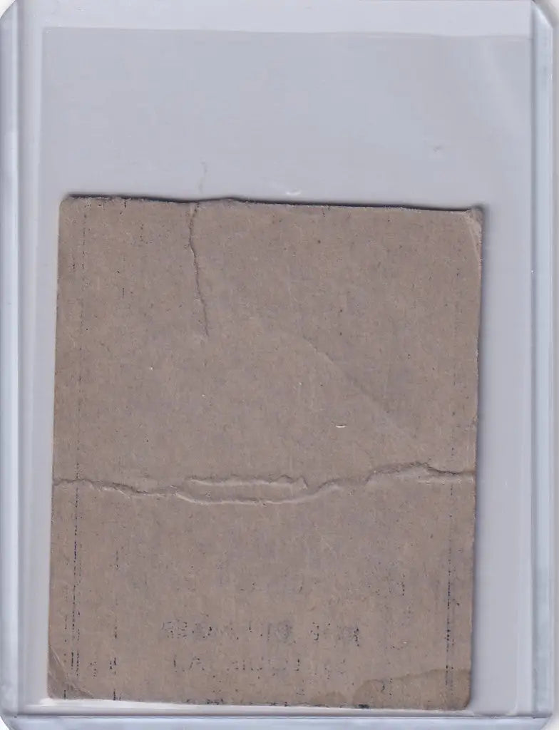 Worn cardboard showing faint text on 1948 R346 Blue Tint Bob Dillinger St Louis Browns
