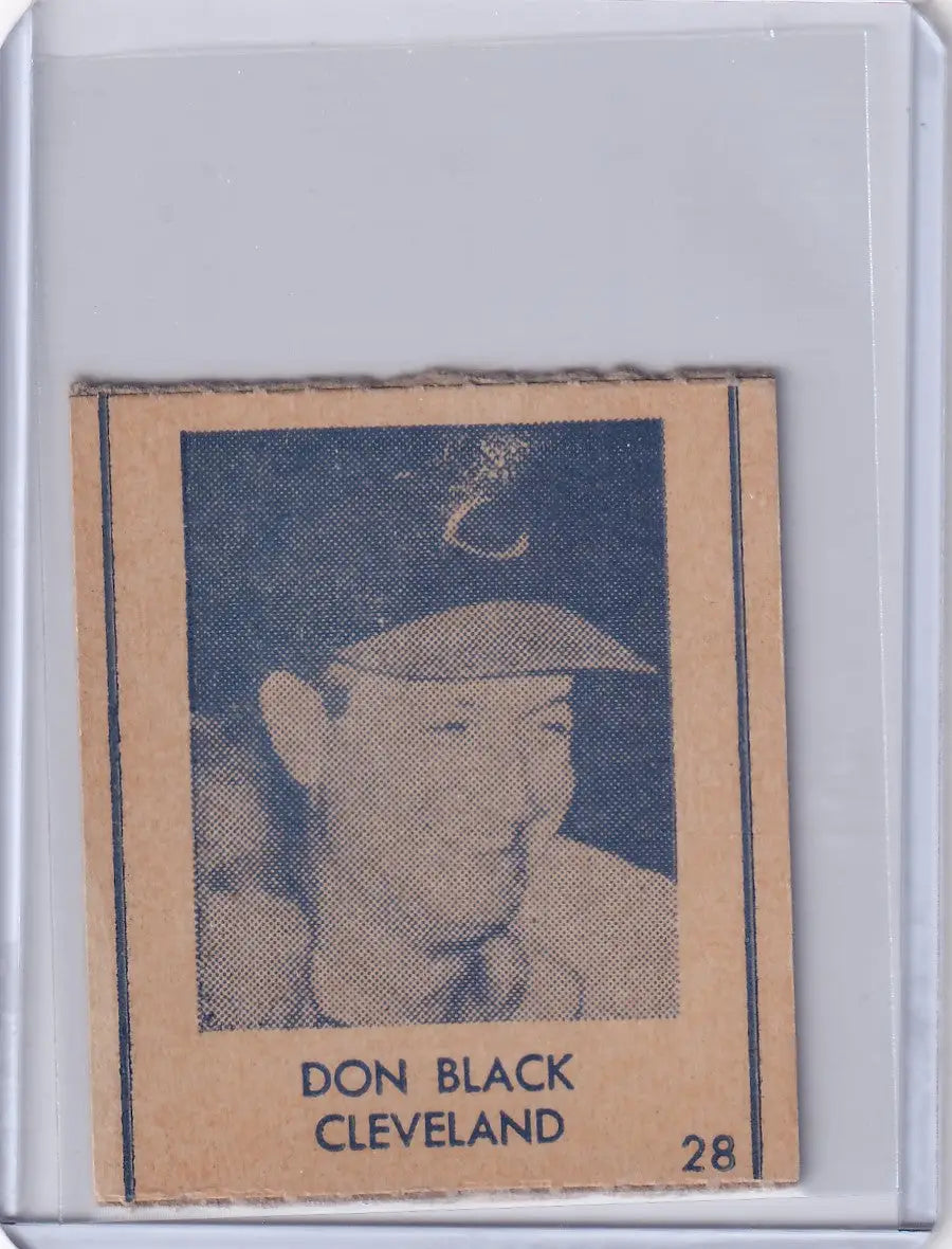 Vintage Don Black baseball card from 1948 R346 Blue Tint series featuring Cleveland Indians