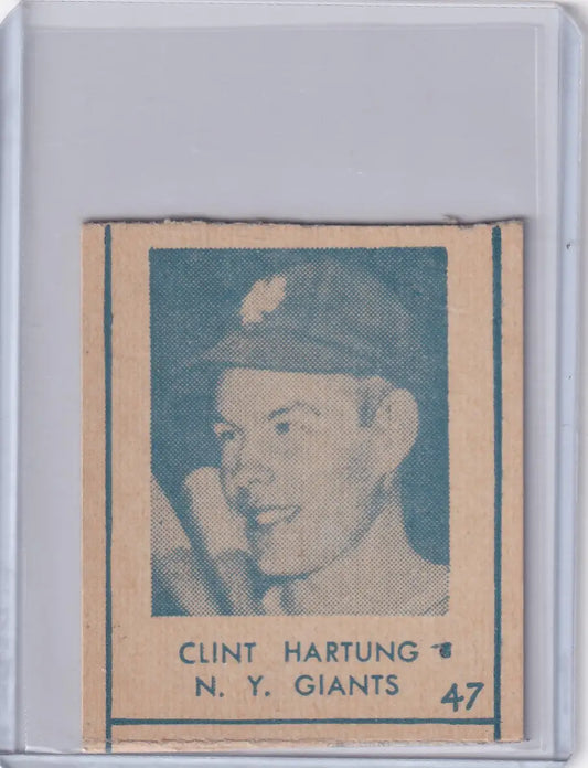 Vintage 1948 R346 Blue Tint Clint Hartung New York Giants baseball card