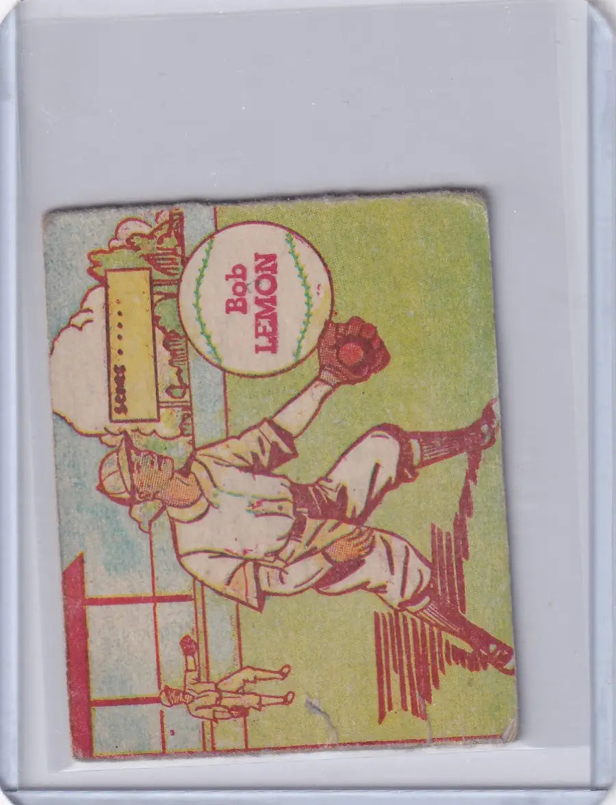 Vintage Bob Lemon baseball card Cleveland Indians R302-02 1949 M.P. & Co #119