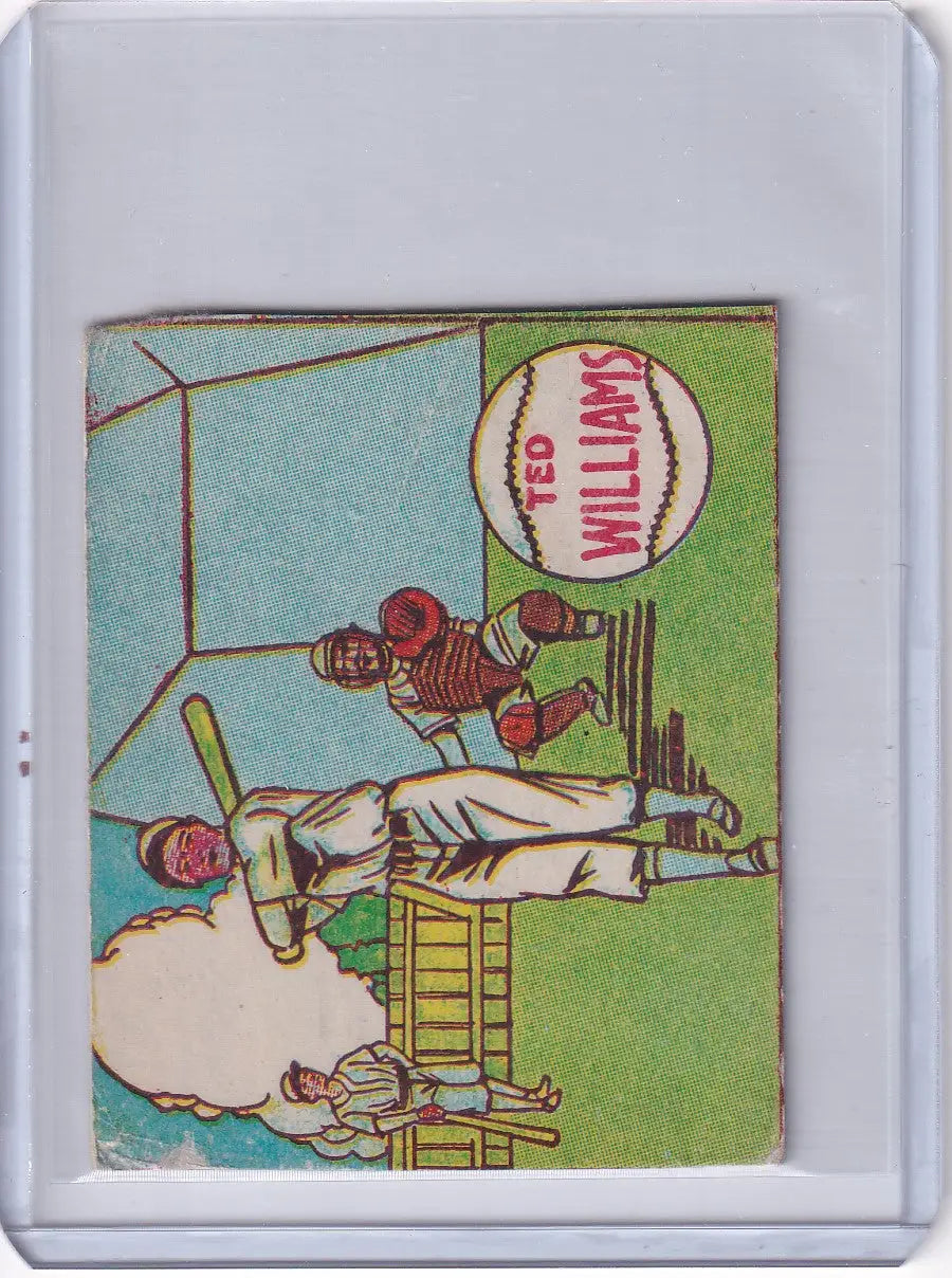 Vintage Ted Williams baseball card from 1949 featuring the Boston Red Sox