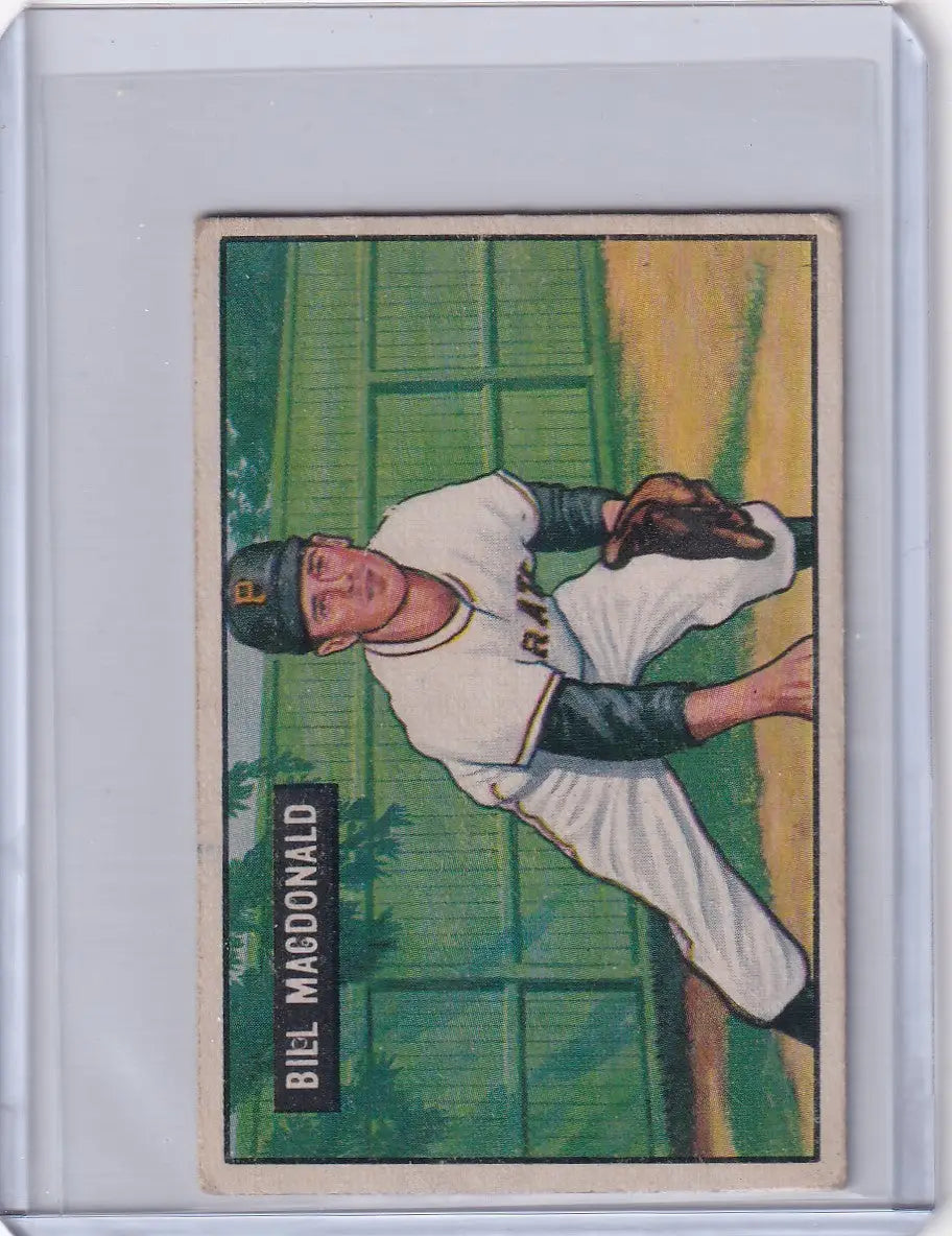 Vintage 1951 Bowman Baseball #239 Bill Macdonald RC trading card for Pittsburgh Pirates