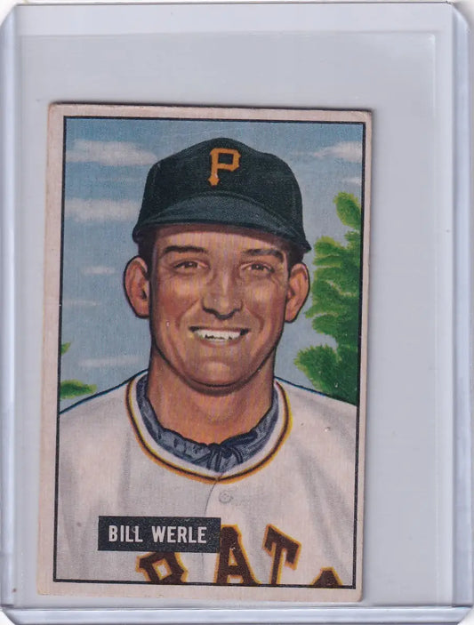1951 Bowman Baseball card featuring Bill Werle of the Pittsburgh Pirates