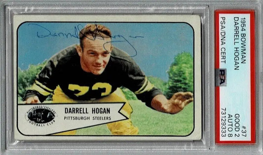 Darrell Hogan Pittsburgh Steelers autographed 1954 Bowman Auto Card #37 PSA 2 DNA 8