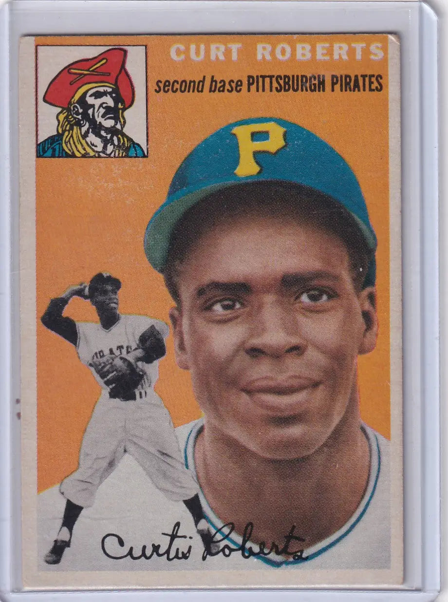 Vintage Curt Roberts baseball card from 1954 Topps Pittsburgh Pirates RC