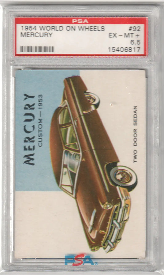 Graded 1954 Mercury Wheels Mercury trading card PSA 6.5 vintage collectible