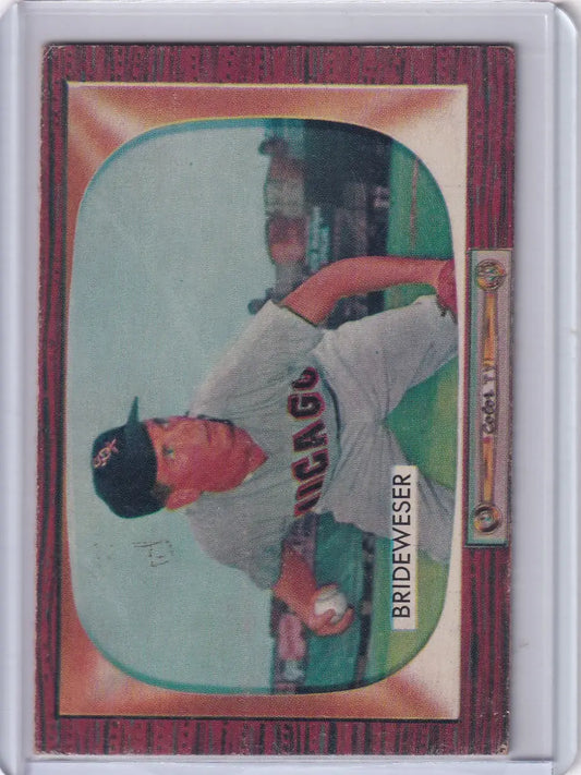 Baseball card featuring Jim Brideweser of the Chicago White Sox from Bowman Baseball series