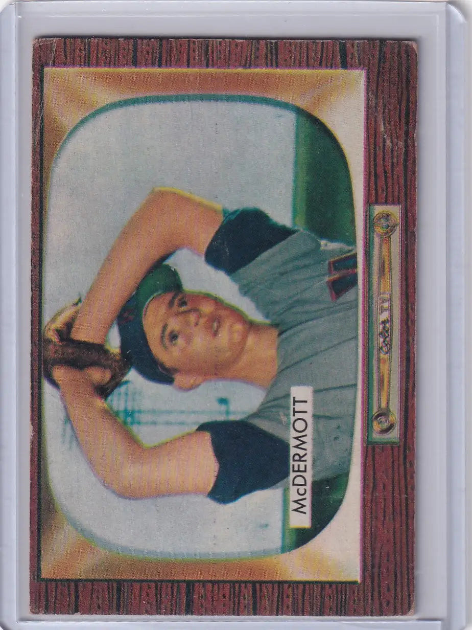 Vintage Bowman Baseball card featuring Maurice McDermott of the Washington Senators