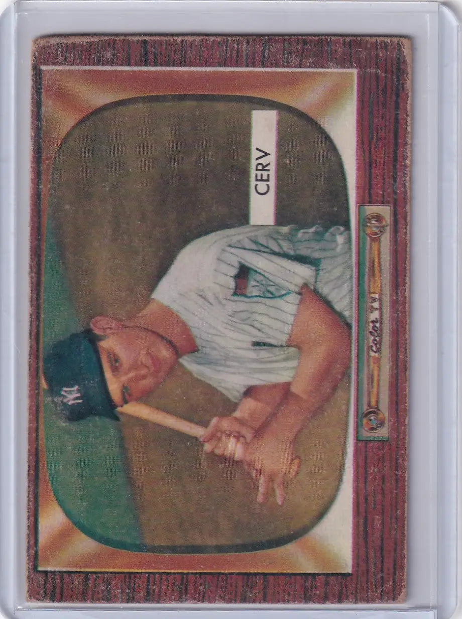 Vintage Bowman Baseball card featuring Bob Cerv of the New York Yankees batting