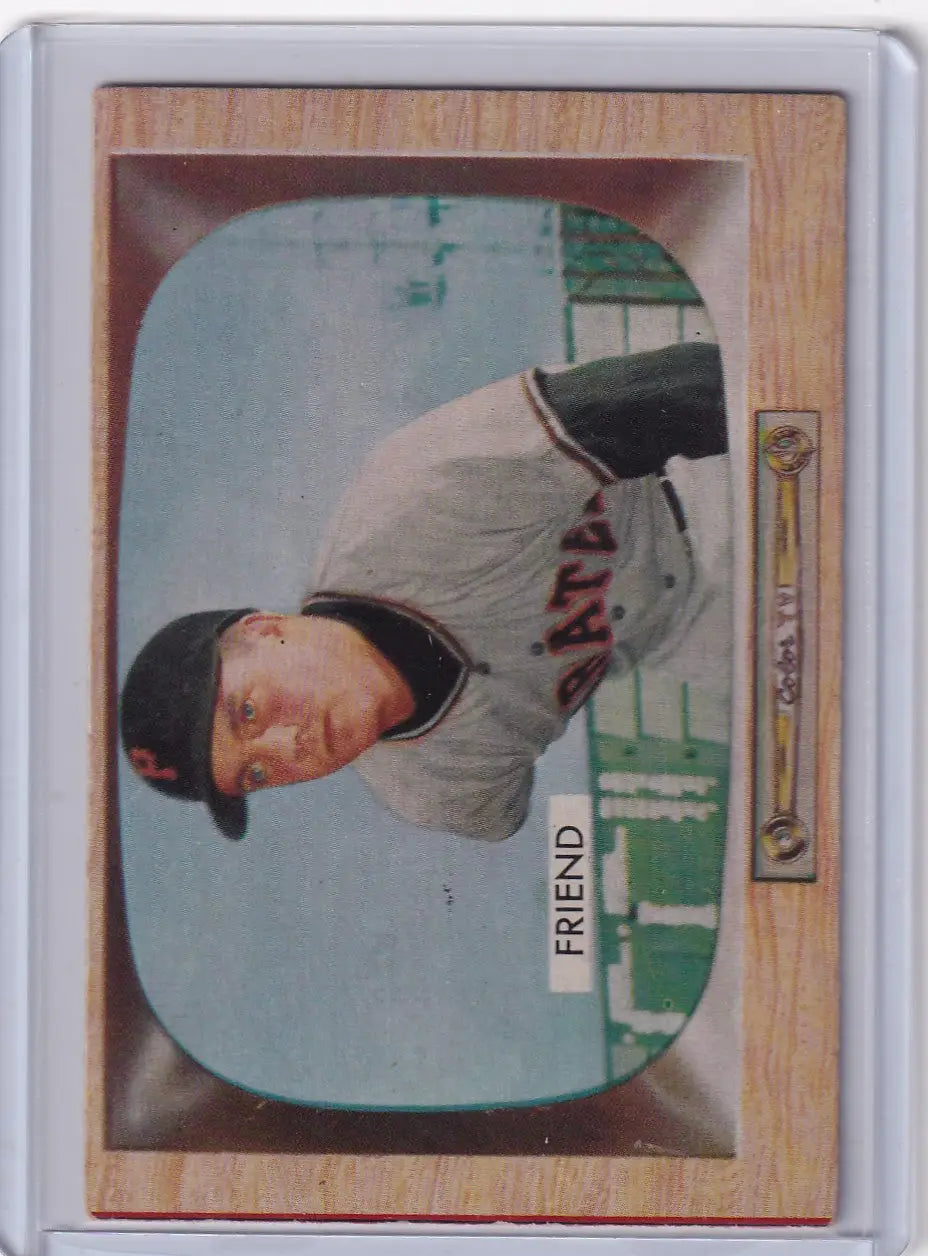 1955 Bowman Baseball card featuring Bob Friend of the Pittsburgh Pirates