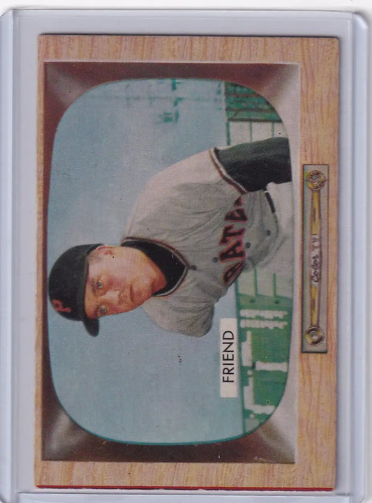 1955 Bowman Baseball card featuring Bob Friend of the Pittsburgh Pirates