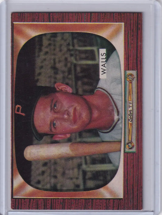 1955 Bowman Baseball card of Lee Walls, Pittsburgh Pirates Rookie Card