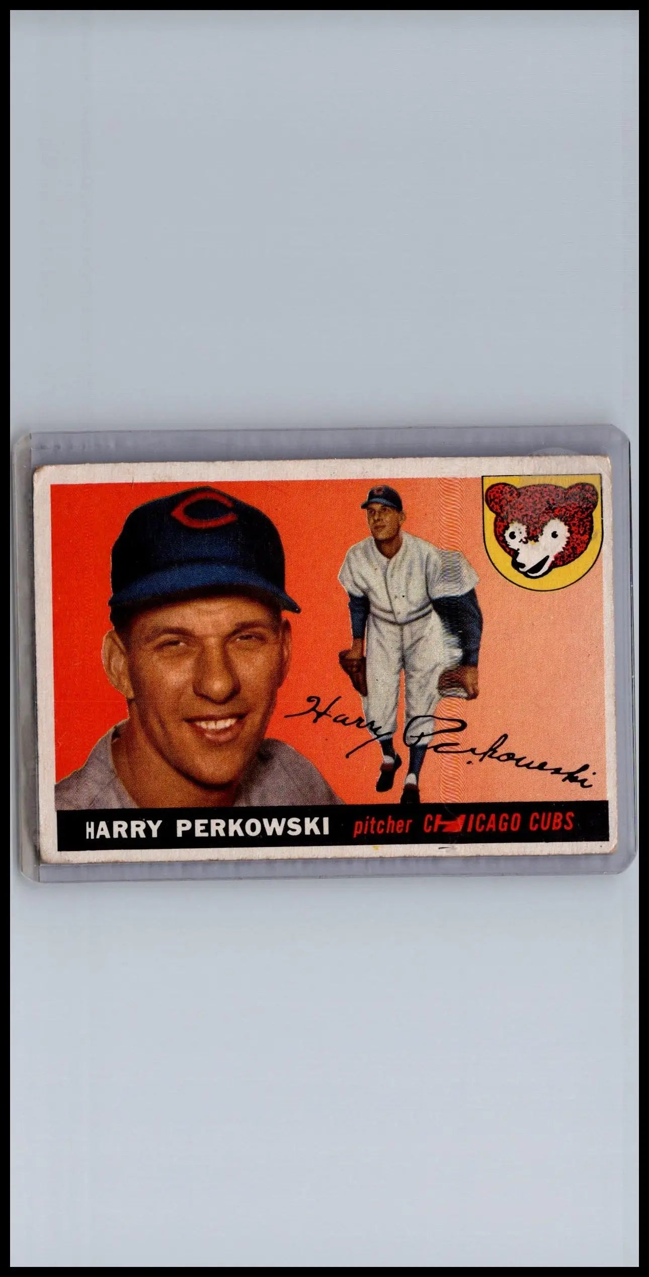 Vintage Harry Perkowski baseball card from 1955 Topps trading cards collection