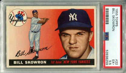 1955 Topps Bill Skowron #22 PSA 5.5 EX+ baseball card for trading card collectors