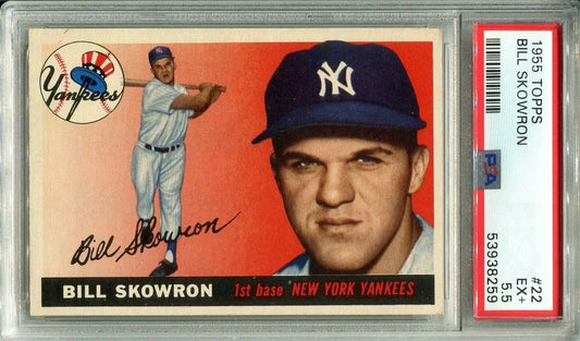 1955 Topps Bill Skowron #22 PSA 5.5 EX+ baseball card for trading card collectors