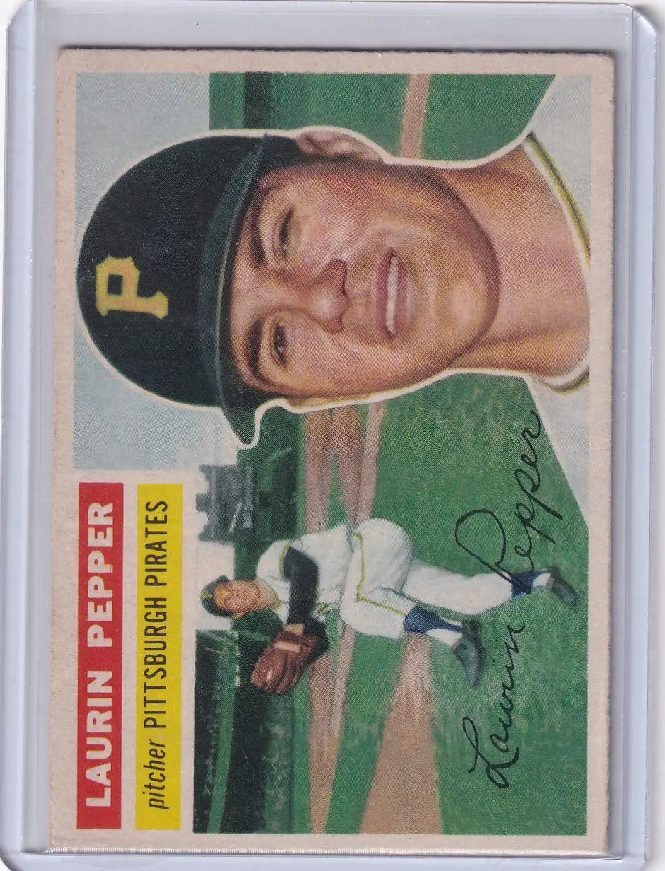 Vintage 1956 Topps #108 Laurin Pepper baseball card - Pittsburgh Pirates collectible