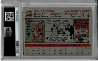 Graded 1956 Topps Donald Newcombe Brooklyn Dodgers baseball card PSA 8 NM/MT