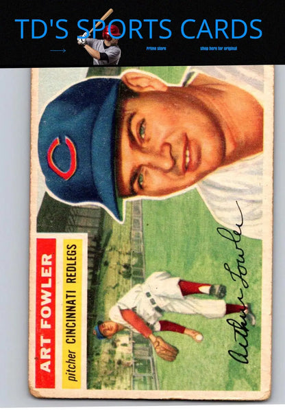 Vintage 1956 Topps 47b Art Fowler Gray Back baseball card collectible item