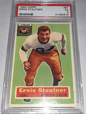 Graded Ernie Stautner football card from 1956 Topps PSA 5 Pittsburgh Steelers