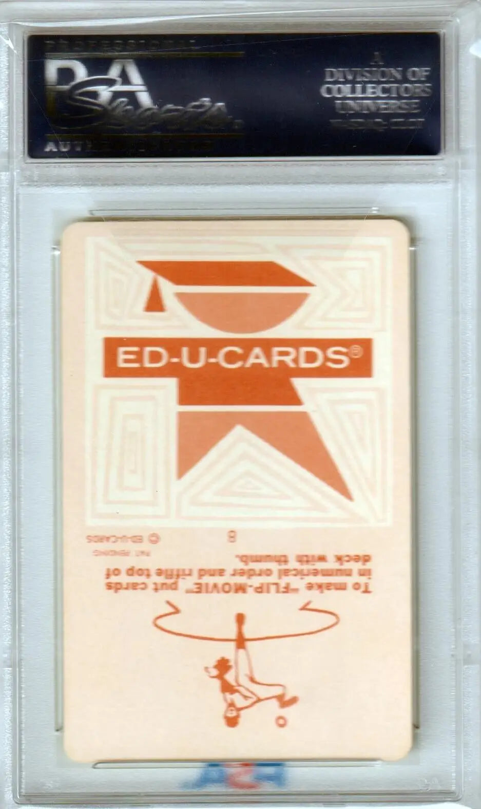 Graded Edu-Cards flip card from 1957 Ed-U-Cards Single Baseball Card Game PSA 10 GEM MINT featuring Columbia Hobby and ESPN 2K Sports