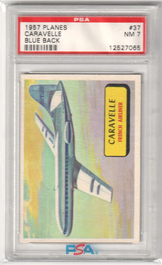 Graded 1957 Planes Caravelle Blue Back card showcasing vintage planes blue collection
