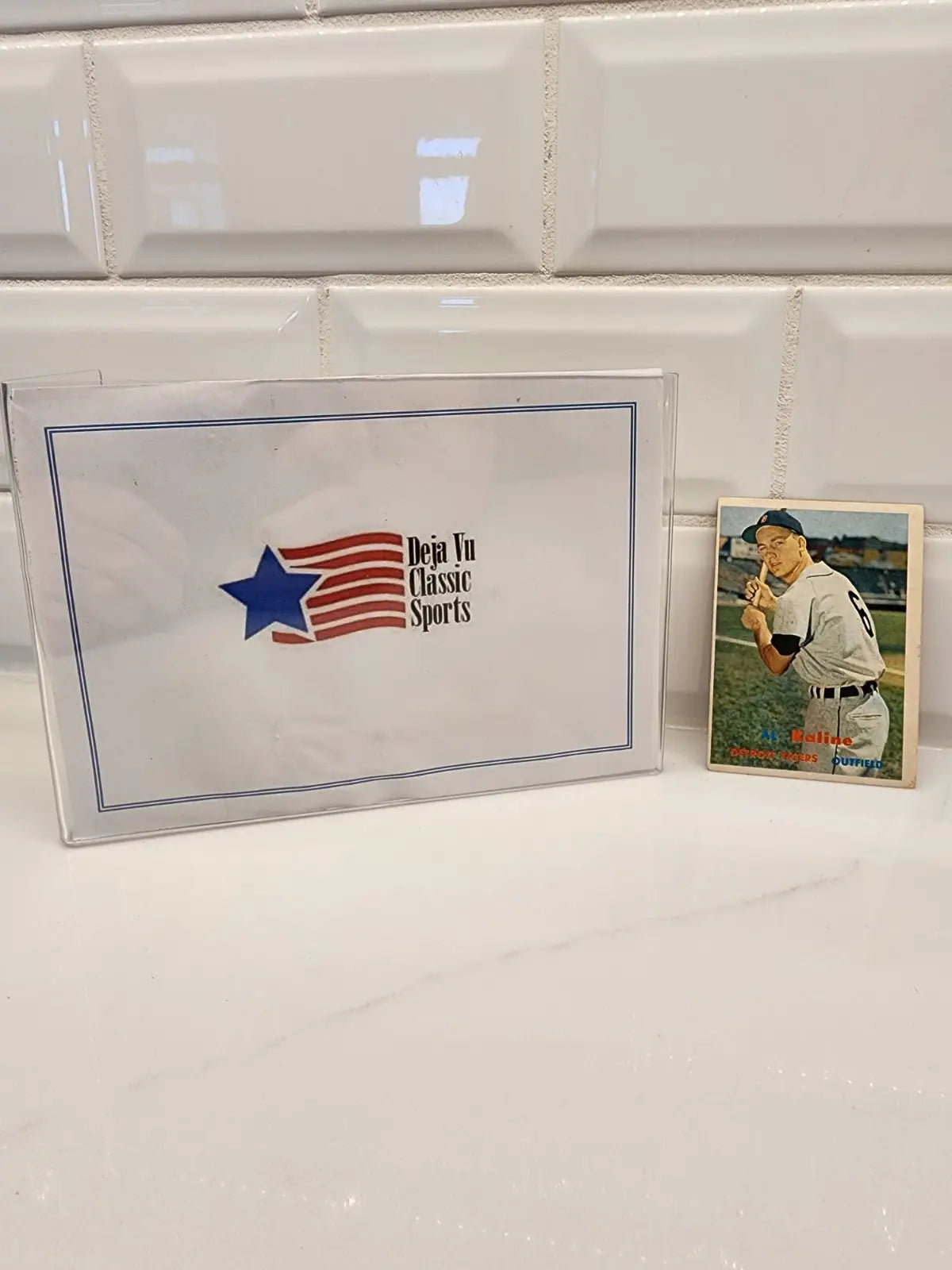 Trading card featuring Al Kaline from 1957 Topps #125 with sealed package