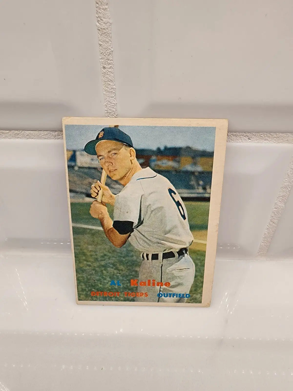 Vintage trading card featuring Al Kaline from 1957 Topps #125 in EX-NM condition