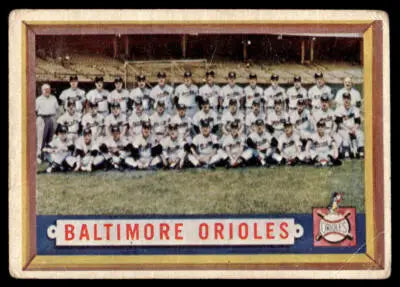 Vintage Baltimore Orioles baseball card 1957 Topps #251 collectible memorabilia