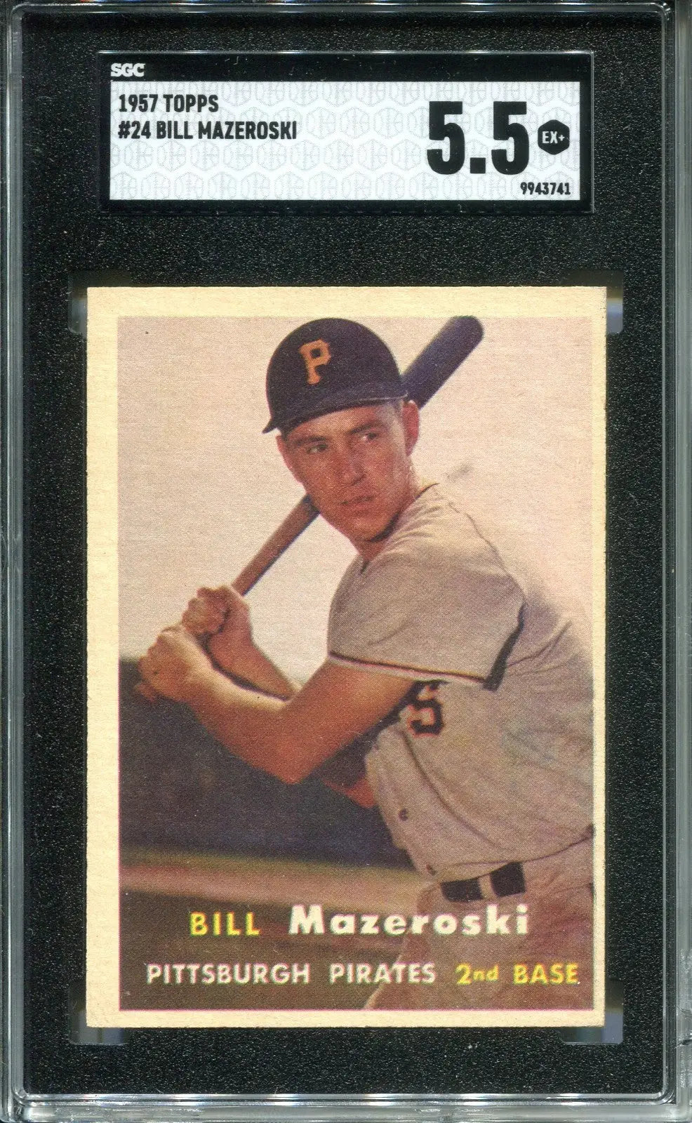 1957 Topps Baseball Bill Mazeroski rookie card graded 5.5 EX+