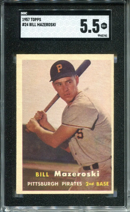 1957 Topps Baseball Bill Mazeroski rookie card graded 5.5 EX+