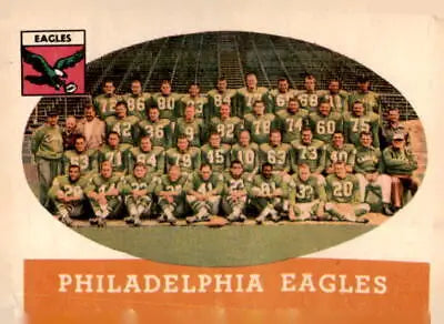 Vintage Philadelphia Eagles team photo from 1958 Topps trading card for sports trading
