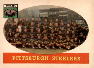 Vintage Pittsburgh Steelers team photo sports trading card from 1958 Topps #116