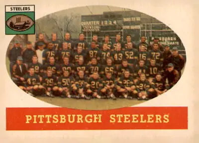 Vintage Pittsburgh Steelers team photo from the 1958 Topps sports trading card
