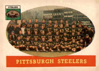 Vintage Pittsburgh Steelers team photo on 1958 Topps #116 trading card