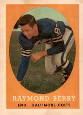 Raymond Berry trading card from 1958 Topps #120 in EX-MT condition