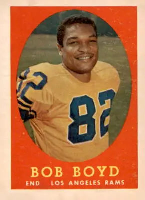 Vintage Bob Boyd football card featuring Los Angeles Rams from 1958 Topps series