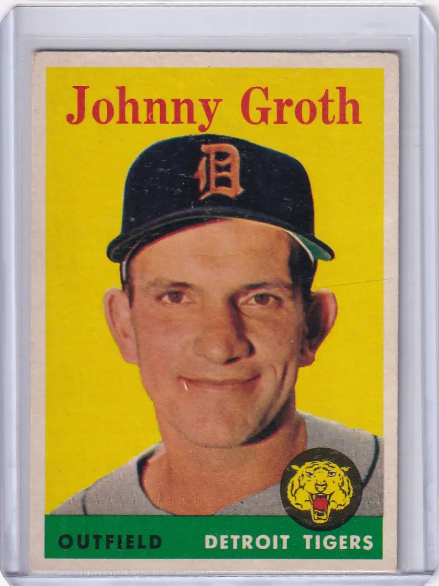 Vintage baseball card of Johnny Groth from the Detroit Tigers 1958 Topps #262