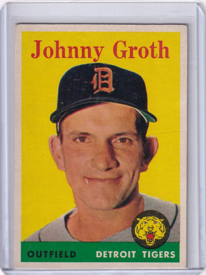 Vintage baseball card of Johnny Groth from the Detroit Tigers 1958 Topps #262
