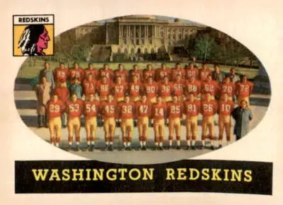 Vintage Washington Redskins team photo sports trading card from 1958 Topps #27